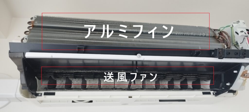 アルミフィンと送風ファン